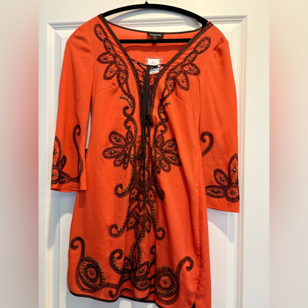 Orange boho dress size XS will fit a S also